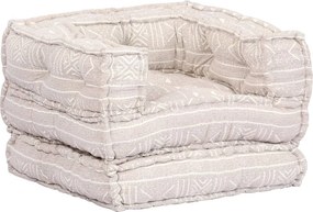 vidaXL Pufe modular individual tecido bege