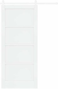 Porta Deslizante vidaXL com Conjunto de Hardware Branca 86x198,5 cm Ma