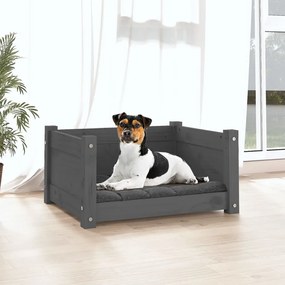 Cama para cães 55,5x45,5x28 cm madeira de pinho maciça cinzento