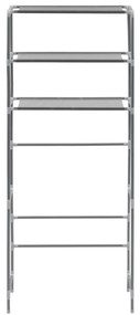 Estante de 3 prateleiras p/ lavandaria 69x28x169 cm prateado