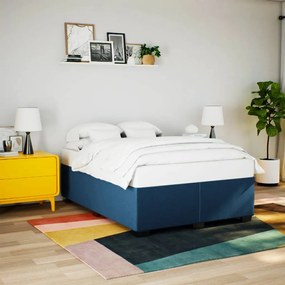 vidaXL Estrutura de cama sem colchão 140x190 cm tecido azul