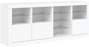 Aparador com luzes LED 164x37x67 cm branco