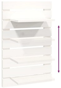 Prateleiras de montagem na parede 2 pcs pinho maciço branco