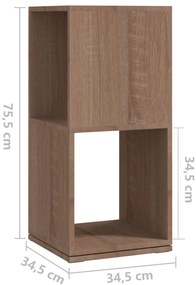 Armário giratório 34,5x34,5x75,5 cm aglomerado carvalho sonoma