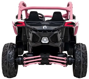 Carro elétrico para Crianças 2 Lugares 24V 4x4 Cam AM Buggy Maverick Turbo RR, Rodas Espuma EVA, Assento couro ecológico Rosa