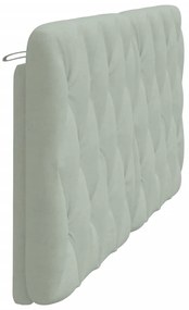 Almofadão de cabeceira 180 cm veludo cinzento-claro