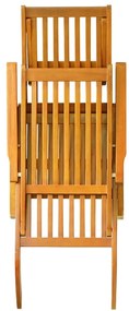 Espreguiçadeiras exterior c/ apoio pés/mesa 2 pcs acácia maciça