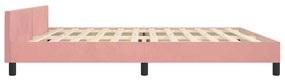 Estrutura cama c/ cabeceira sem colchão 200x200 cm veludo rosa