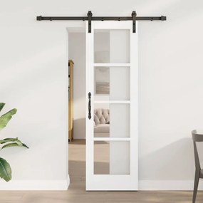 Porta Deslizante vidaXL com Conjunto de Acessórios 'ORKDAL'Branca 61x198.5 cm