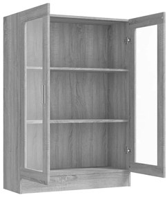 Vitrine 82,5x30,5x115 cm derivados de madeira cinzento sonoma