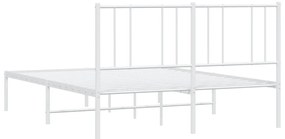Estrutura de cama com cabeceira 140x200 cm metal branco