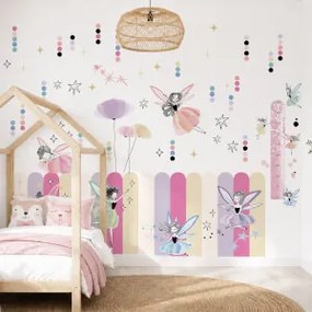 Conjunto de decoração de parede para meninas - O mundo mágico das fadas