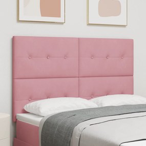 Cabeceira vidaXL Estofada com Botões Rosa 160 cm Veludo
