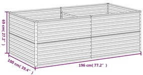 Canteiro elevado de jardim 196x100x69 cm aço corten