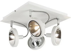 Projetores Design Branco 4 Luzes Ajustáveis - Nox Design,Moderno