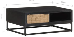 Mesa de centro 90x60x35 cm madeira de mangueira maciça