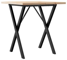 Mesa de jantar estrutura em X 70x70x75,5 cm pinho/aço