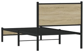 Estrutura de cama sem colchão 80x200 cm metal carvalho sonoma