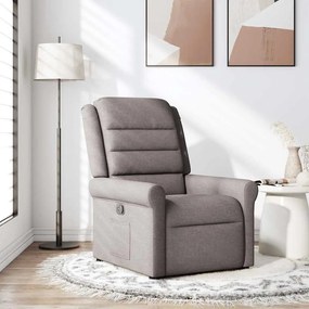 vidaXL Poltrona reclinável tecido cinzento-acastanhado