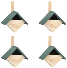vidaXL Casas para pássaros 4 pcs 24x16x30 cm madeira de abeto