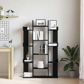Estante de Livros vidaXL Preta em Carvalho 86x25,5x140 cm em Madeira d
