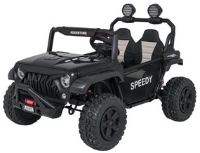 Jipe elétrico para Crianças 2 Lugares 24V 4x4 PASSION 4x4 Off-Road Rodas Espuma EVA, Assento couro ecológico Preto