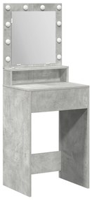 Mesa de Maquilhagem com Luzes LED em Cinzento Betão 50x41x135 cm