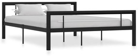 Estrutura de cama 120x200 cm metal preto e branco