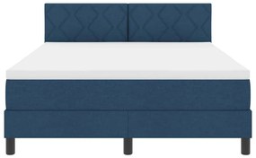 Cama Box Spring com Colchão Azul 140x200 cm Tecido