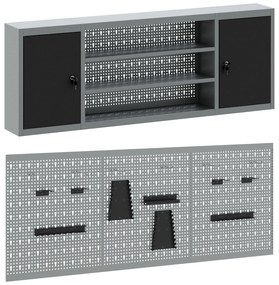 Conjunto de Armário de Ferramentas e Painel de Ferramentas de 6 Peças
