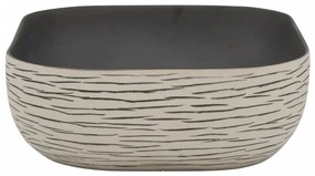 Lavatório bancada retang. 48x37,5x13,5 cm cerâmica cinza/preto