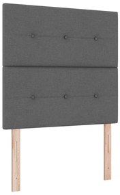 Cama Box com Colchão e LED vidaXL Cinza Escuro 90x200 cm Tecido