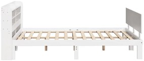 Estrutura de cama c/ cabeceira sem colchão 140x200 cm branco