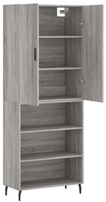 Armário alto 69,5x34x180 cm derivados de madeira sonoma cinza