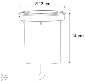 Foco de chão moderno bege cinza GU10 50mm ajustável IP65 - Delux Moderno
