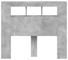 Cabeceira c/ LEDs 120x18,5x103,5 cm cinzento-cimento