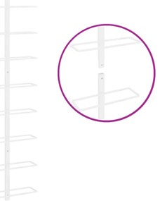 Garrafeira de parede para 10 garrafas metal branco