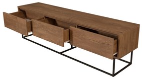 Conjunto de Mobiliário de Sala Laxus – Nogueira e Preto – 90x39x40 cm