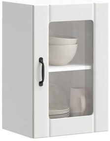 vidaXL Armário de parede de cozinha porta vidro Lucca branco