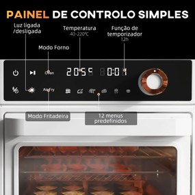 HOMCOM Mini Forno Elétrico Multifuncional Forno Elétrico de 13L 1200W