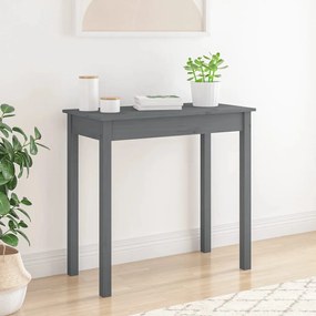 vidaXL Mesa consola 80x40x75 cm madeira de pinho maciça cinzento