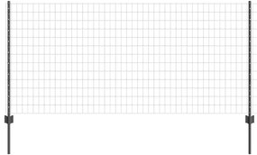 Cerca Euro com 22 Postes Cinza 1x25 m Aço
