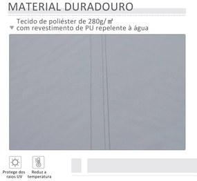 Outsunny Toldo Manual Retrátil com Manivela 295x245cm Toldo Enrolável Alumínio com Proteção Solar para Janela Portas Balcão Terraço Exterior Cinza