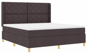 Cama Box com Colchão Marrom Escuro 180x200 cm Tecido