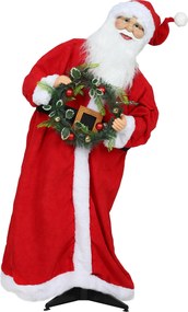 Figura de Pai Natal, 47 x 30 x 110 cm, Ativada por Som, Vermelho
