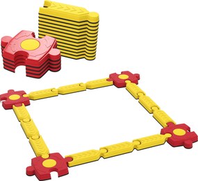 AIYAPLAY Conjunto de traves de equilíbrio infantis, de combinação livre, plástico, peças flexíveis, Amarelo+Vermelho | Aosom Portugal