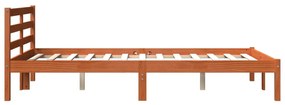 Cama sem colchão 140x200 cm madeira pinho maciça castanho-mel