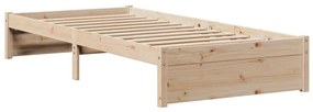 Estrutura de cama com cabeceira 75x190 cm pinho maciço