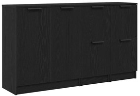 Buffets 3 pcs Madeira de carvalho preta