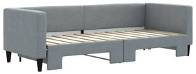 Sofá-cama com gavetão 80x200 cm tecido cinzento-claro